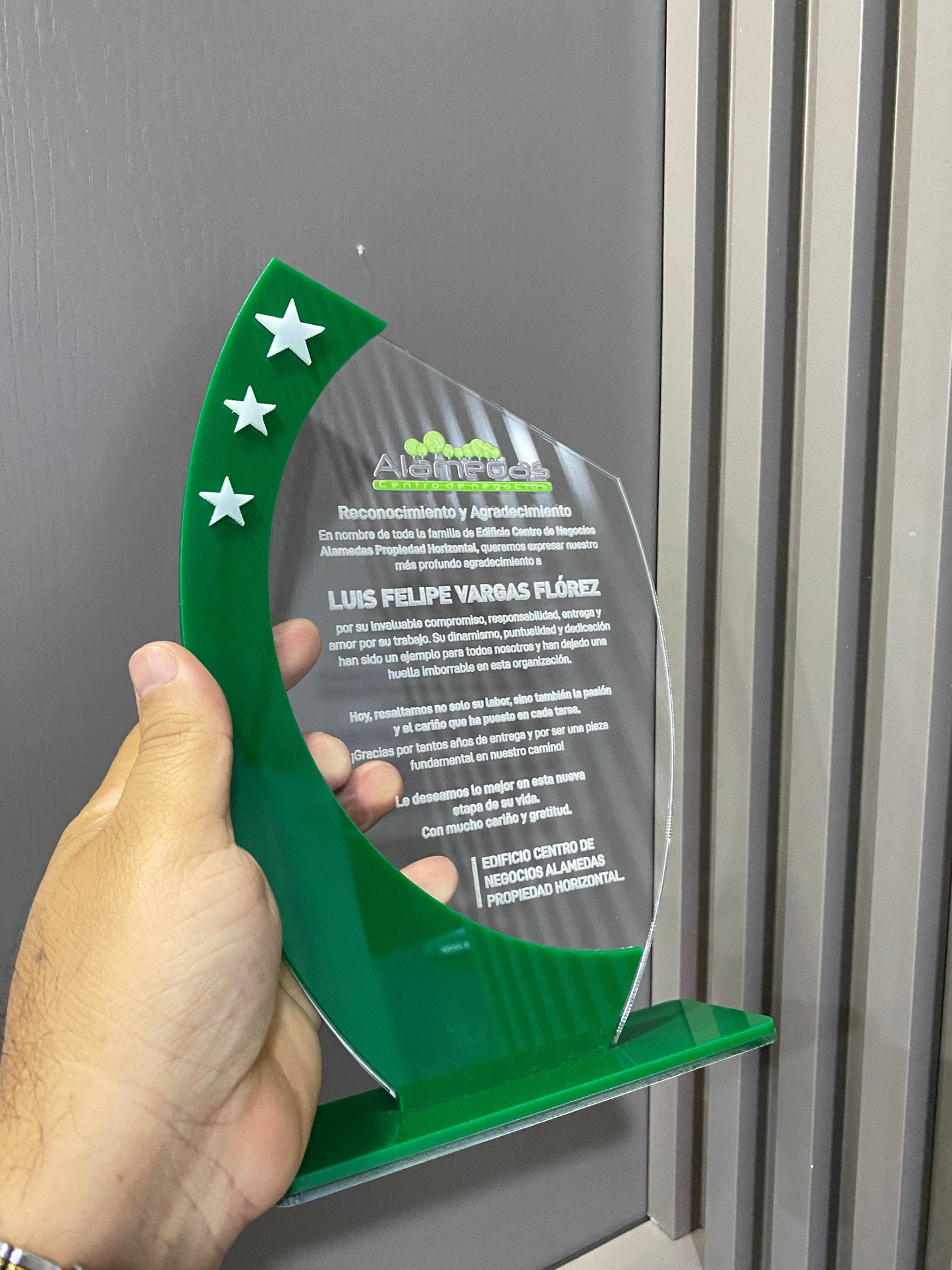Placa de Reconocimiento en Acrílico