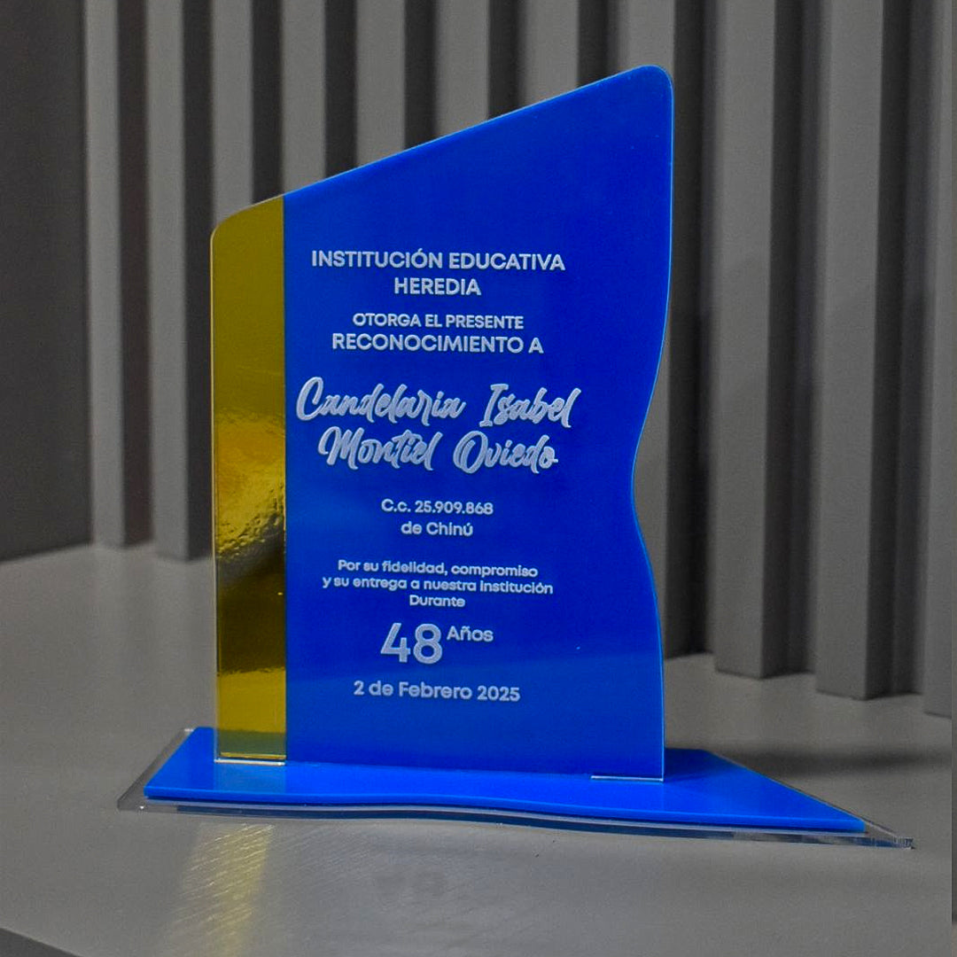 Placa de Reconocimiento en Acrílico