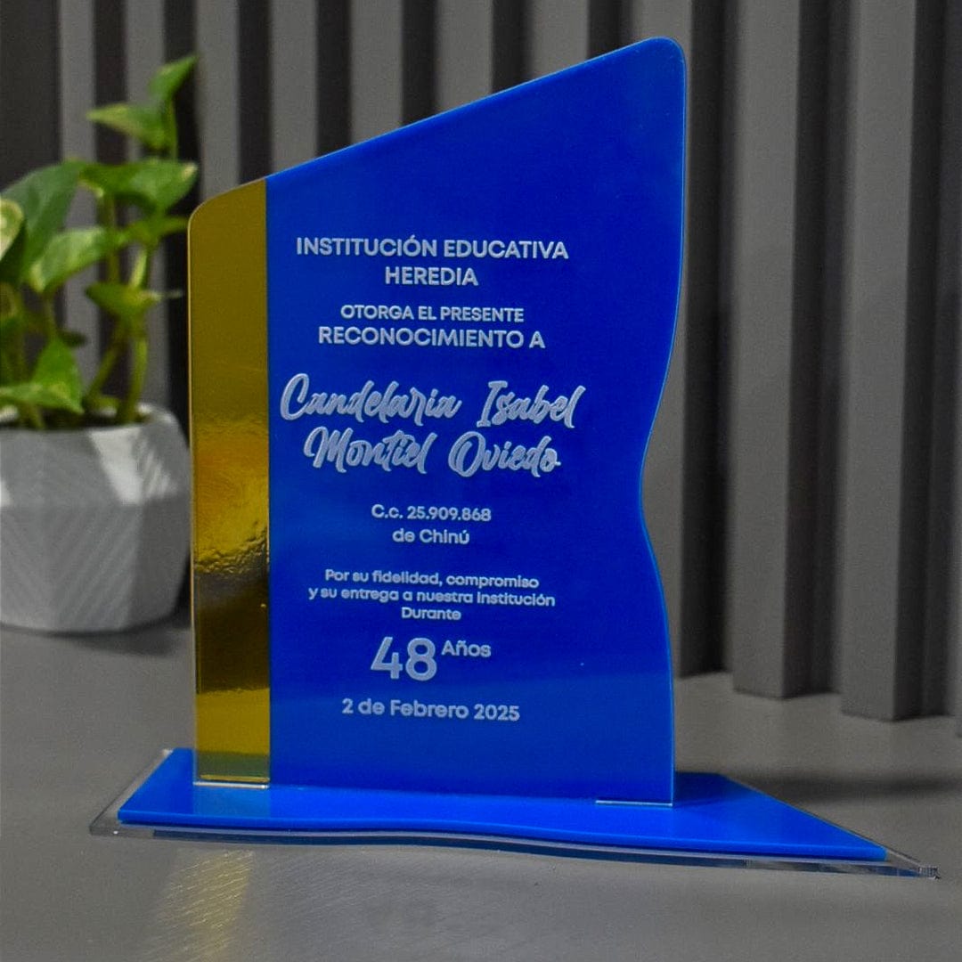 Placa de Reconocimiento en Acrílico