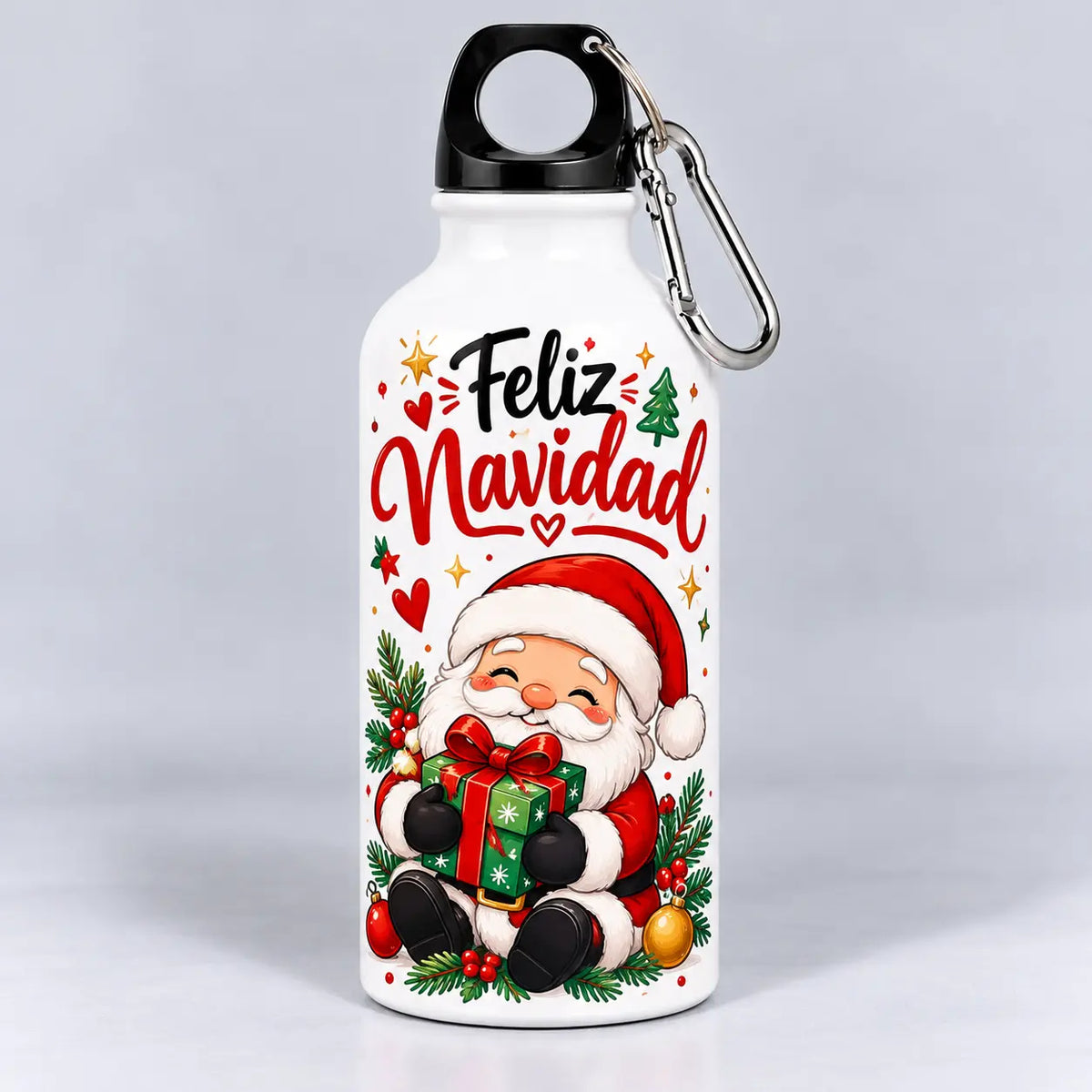 Caramañola Feliz Navidad con Papá Noel y regalos