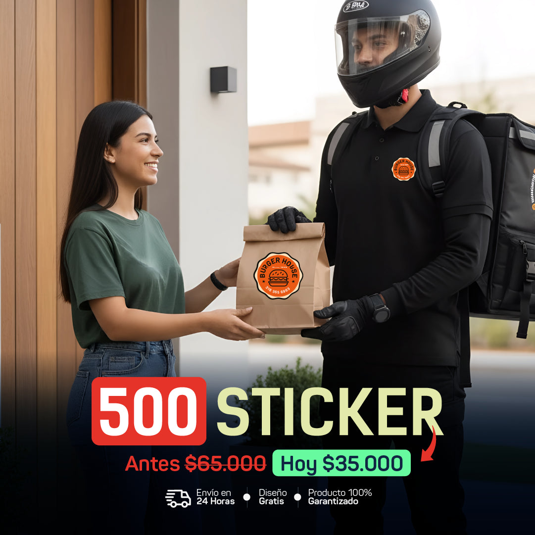 500 Stickers para tu Negocio por $35.000