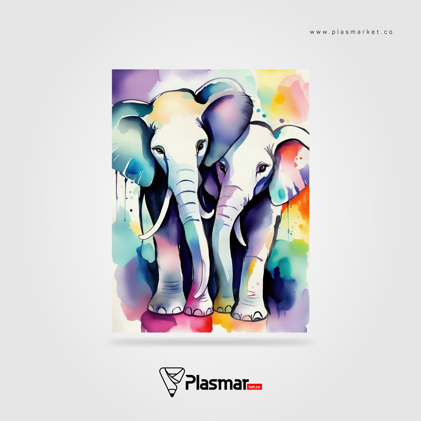 Elephants™ Cuadro en MDF 0010