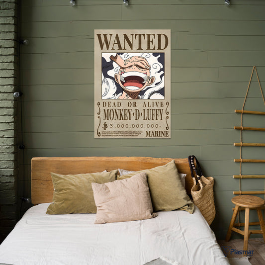 Luffy Wanted: Gear 5 | Cuadro decorativo