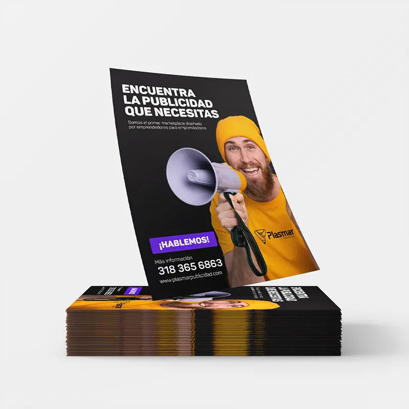 Volantes publicitarios media carta a full color por ambas caras 4x4