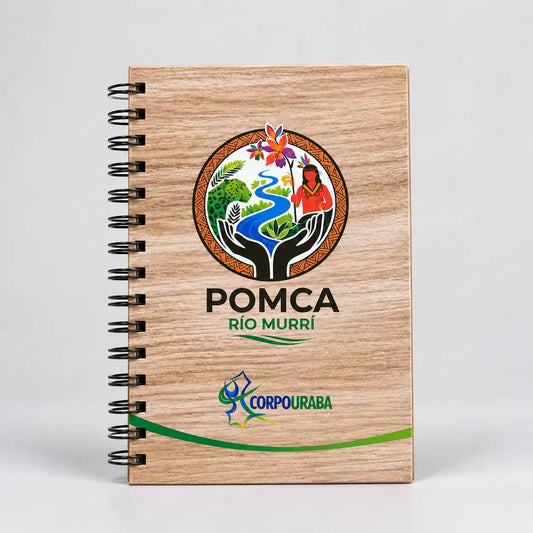 Agenda de pasta dura anillada media carta personalizada con logo para empresas