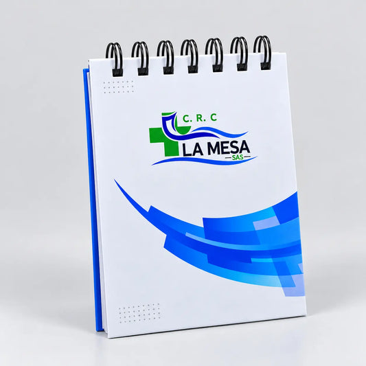 Agenda de pasta dura anillada 1/4 de carta personalizada para regalos corporativos