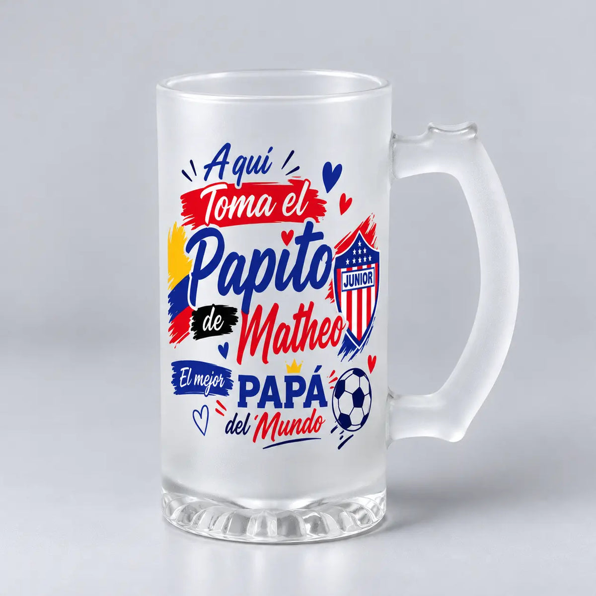 Mug cervecero opalizado grande personalizado con logo o foto para regalos corporativos