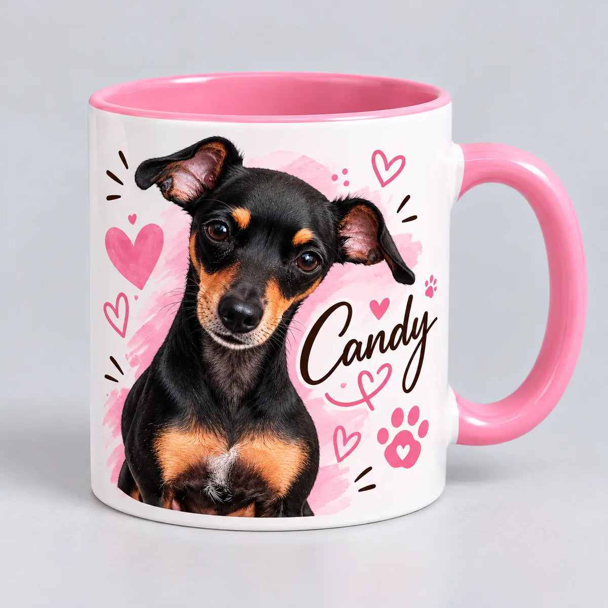 Mugs de 11 oz con fondo de color personalizados con logo o foto, disponibles en 8 colores