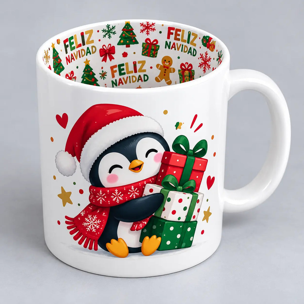 Mug navideño personalizado con logo o foto, regalo empresarial de fin de año