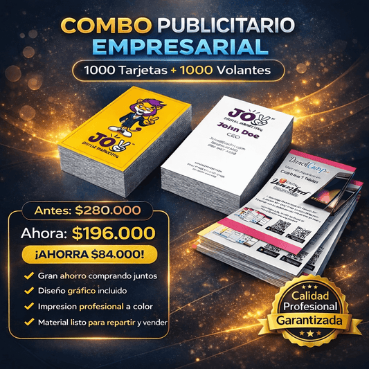 Combo Publicitario: 1000 Tarjetas + 1000 Volantes